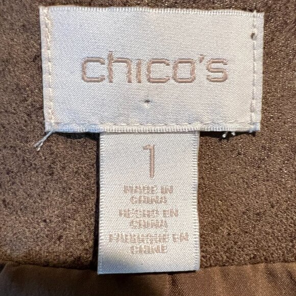 Chico's Brown Faux Suede Jacket with novelty fringe, Size 1 (US Med/8) - Picture 11 of 14